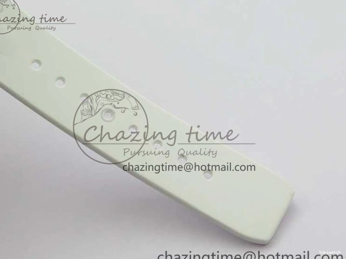 KZF Best Transparent on Phantomlab Rubber Edition VR3135 Dial Blue Light Strap White Submariner 0219